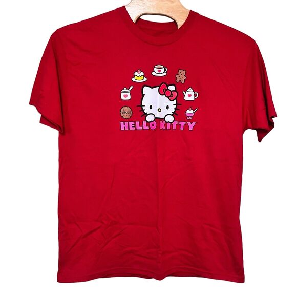 Sanrio Hello Kitty‎ 1X Cotton Red T-shirt Crew Neck Short Sleeve Graphic - Picture 1 of 7